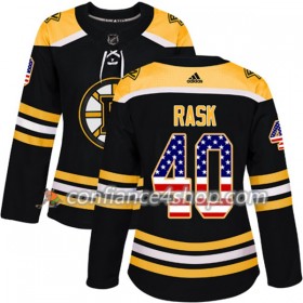 Adidas Maillot de Hockey Boston Bruins Tuukka Rask 40 2017-2018 Noir USA Flag Fashion Authentic - Femme